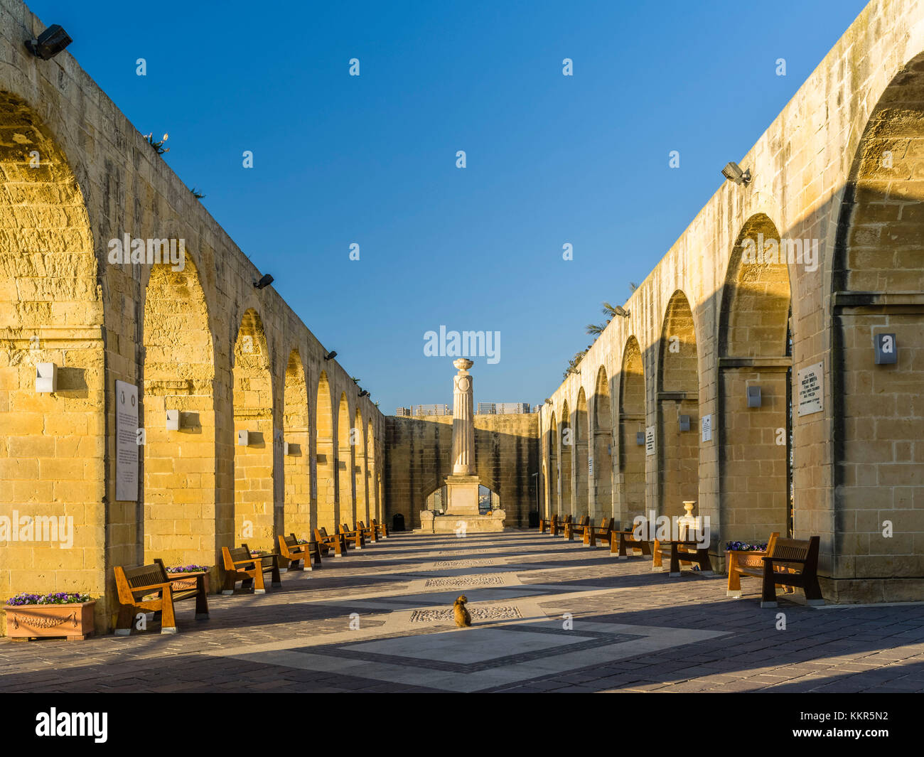 Upper Barrakka Gardens in Valletta auf Malta mit cat Stockfoto