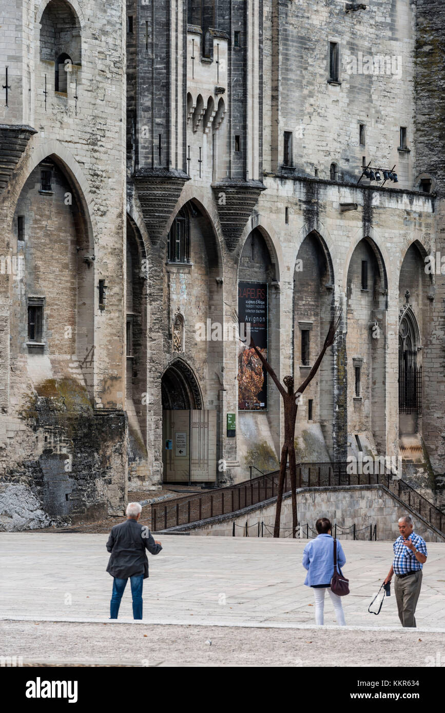 Cathedral And Palais Des Papes Stockfotos & Cathedral And ...
