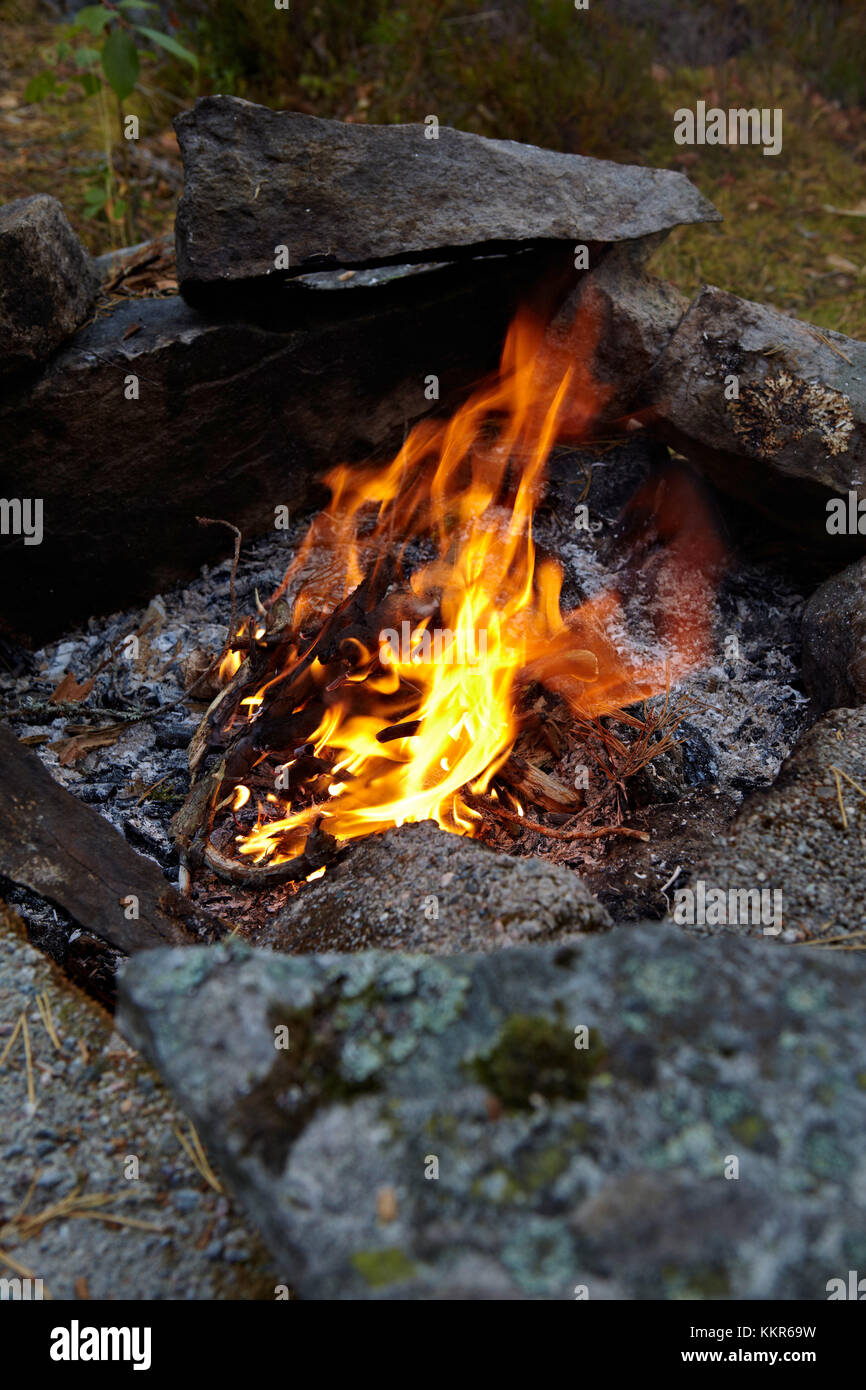 Lagerfeuer, Schweden Stockfoto