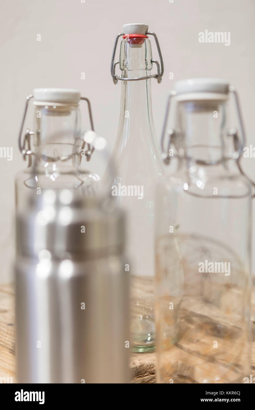 Wiederverwendbare Gläser aus dem unverpackten "Stückgut"-Shop, Altona, Hamburg, Deutschland Stockfoto