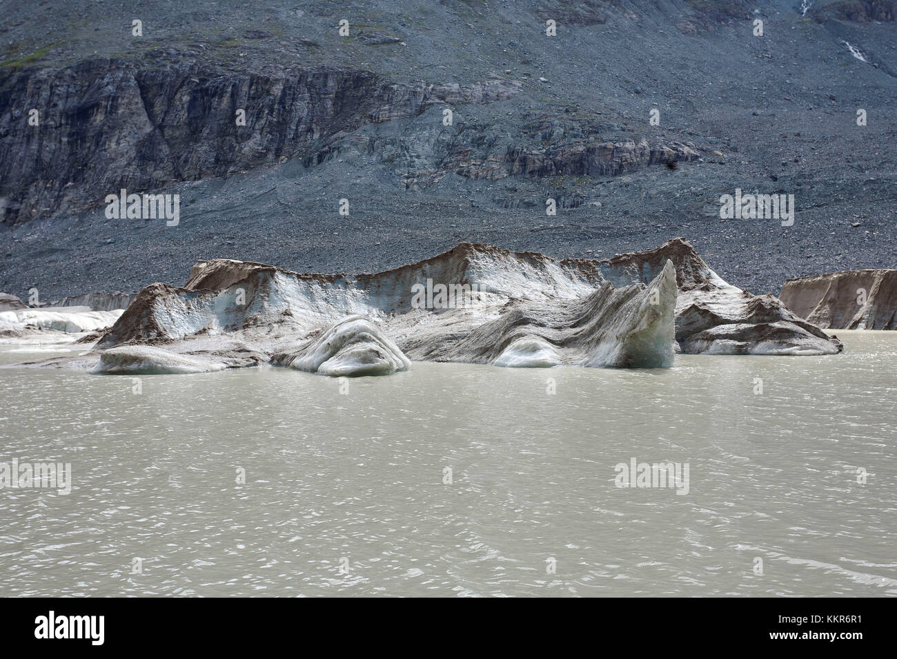 Eisfeld im Schmelzwasser der Pasterze am Großglockner, hohe Tauern, Kärnten, Osttirol, Österreich Stockfoto