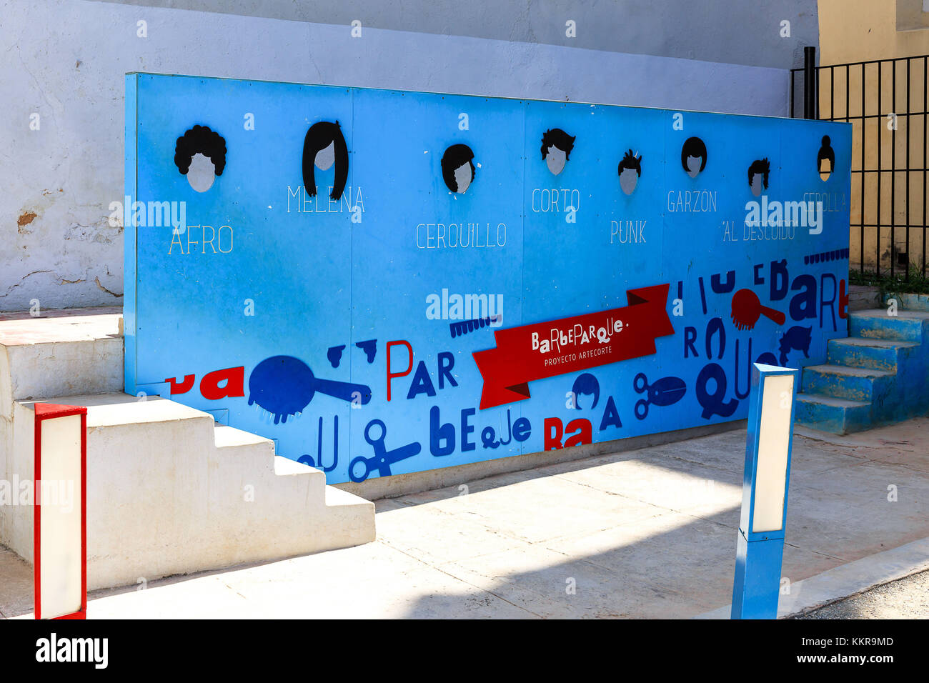 Frisuren vom Friseur namens barbeparque in Havanna Stockfoto