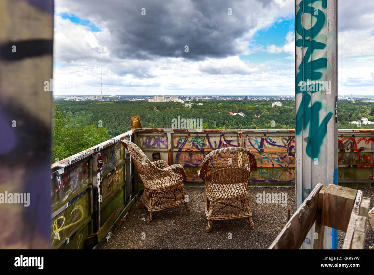 Alten Feldstation genannt Teufelsberg in der Nähe von Berlin Stockfoto