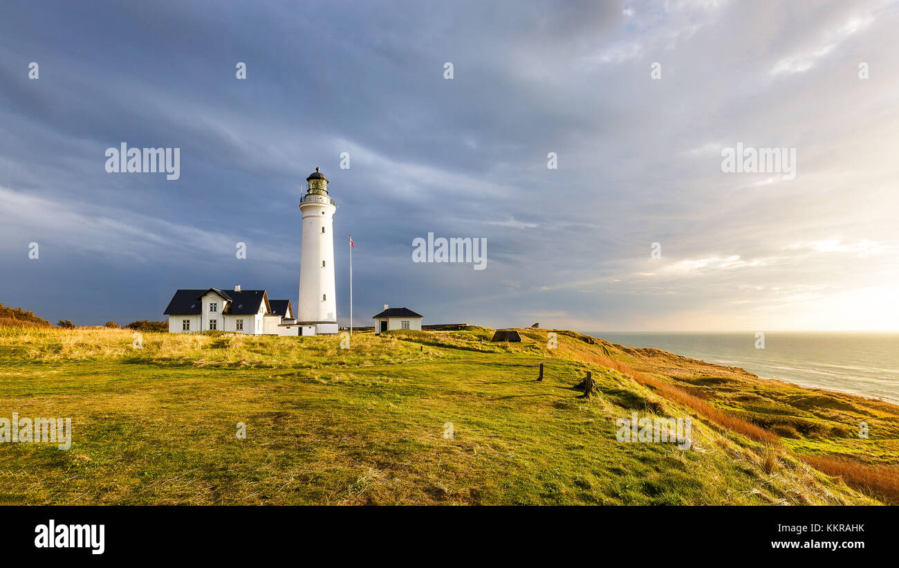 Den Leuchtturm von Hirtshals. Stockfoto