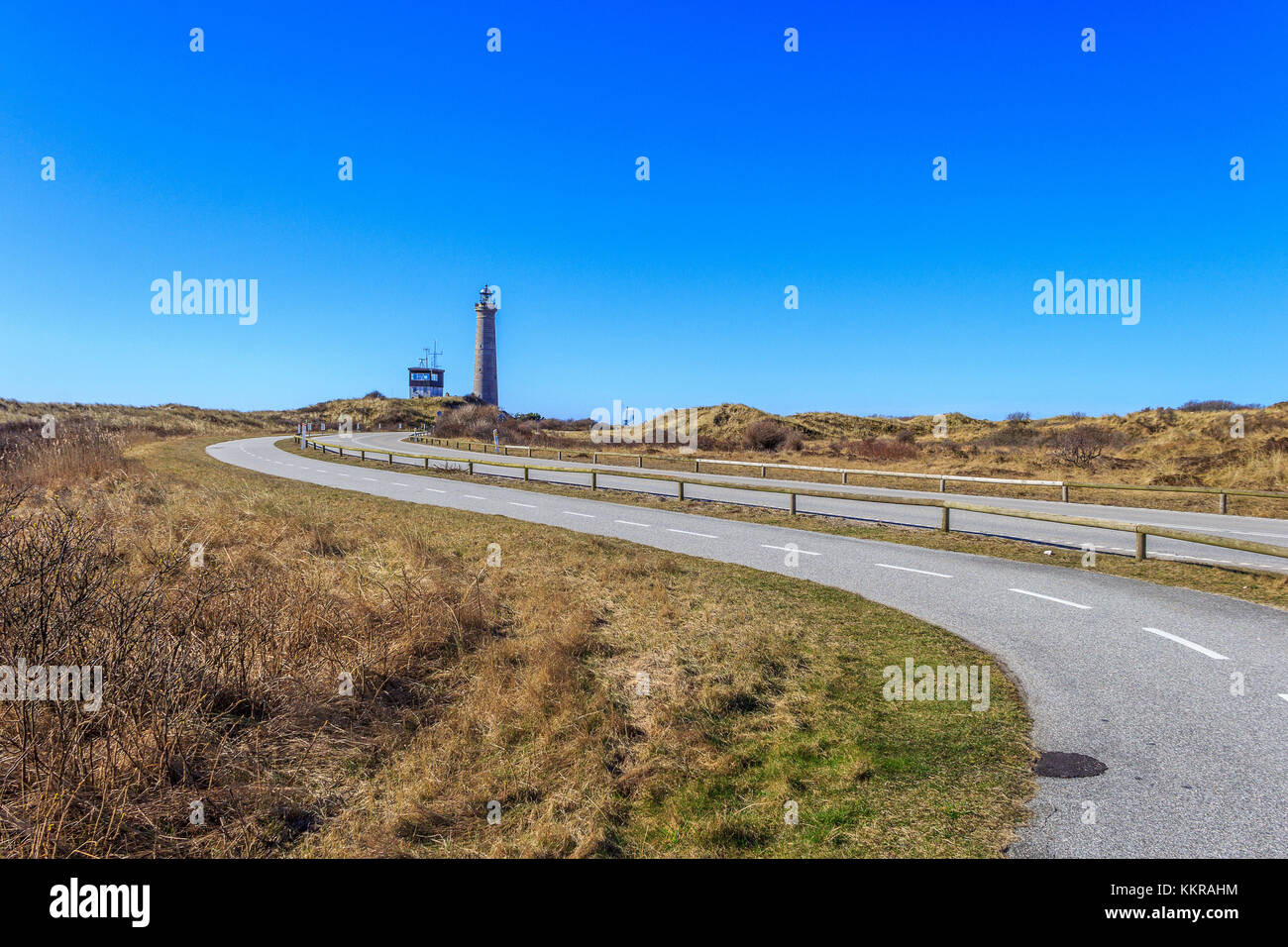 Den Leuchtturm von Skagen, Denmarks nördlichste Stadt Stockfoto