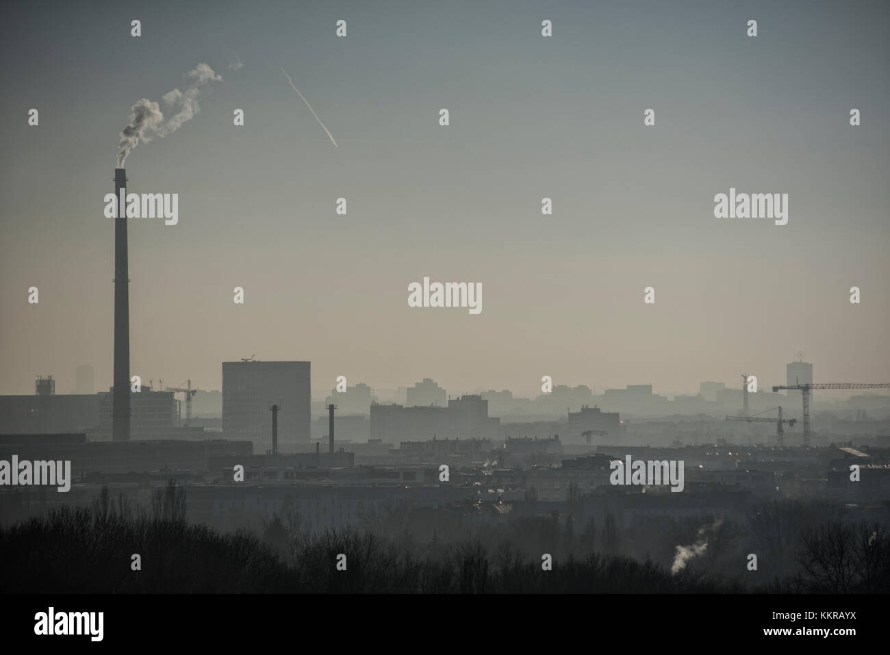 Städtische Landschaft, Berlin im Winter Stockfoto