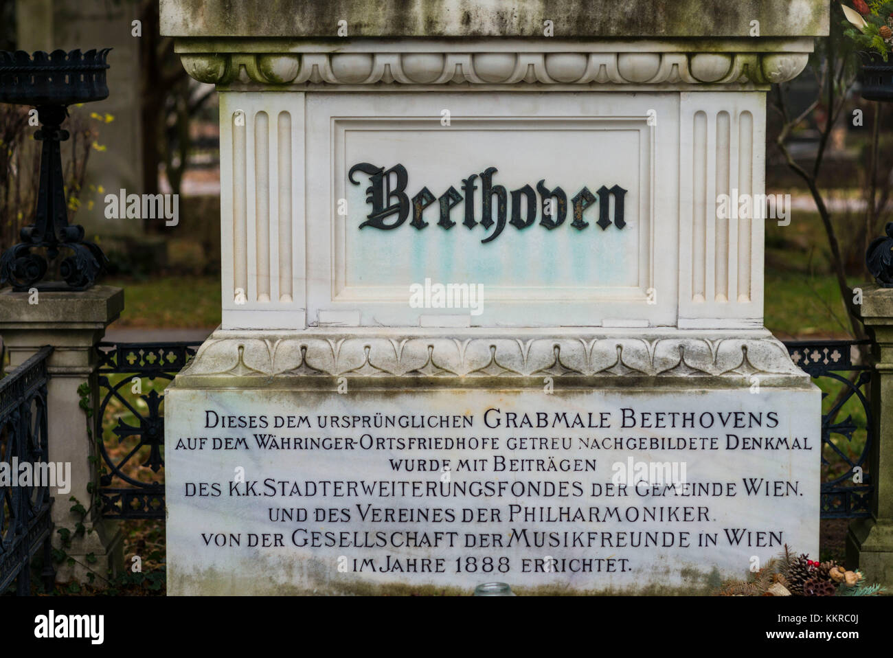 Österreich, Wien, Zentralfriedhof, Friedhof, Grab des Komponisten Ludwig v. Beethoven Stockfoto