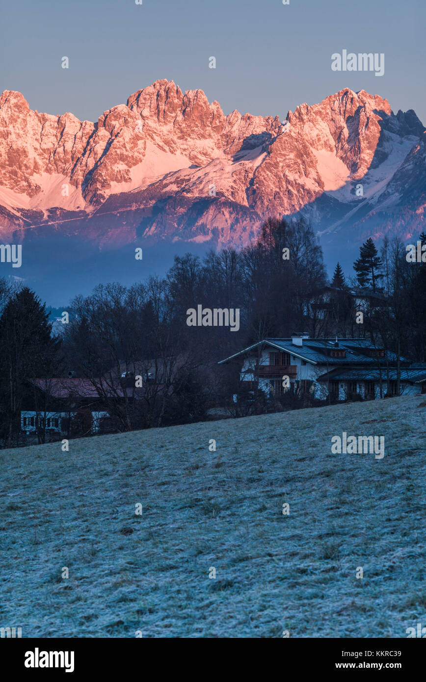 Österreich, Tirol, Kitzbühel, kitzbuheler Horn Berge, Dawn Stockfoto