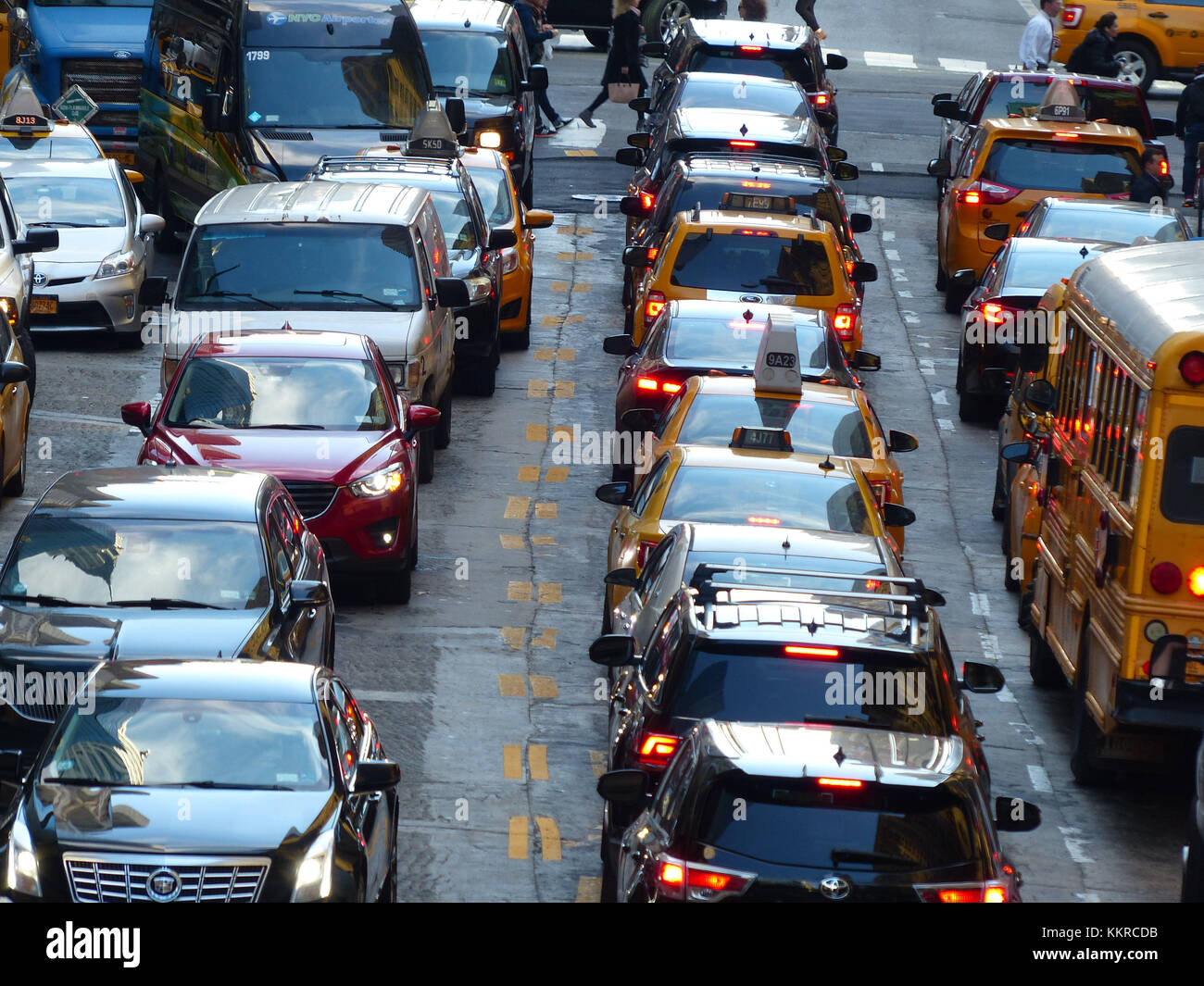 Auto Stau an der 42nd Street am Grand Central Terminal Stockfoto