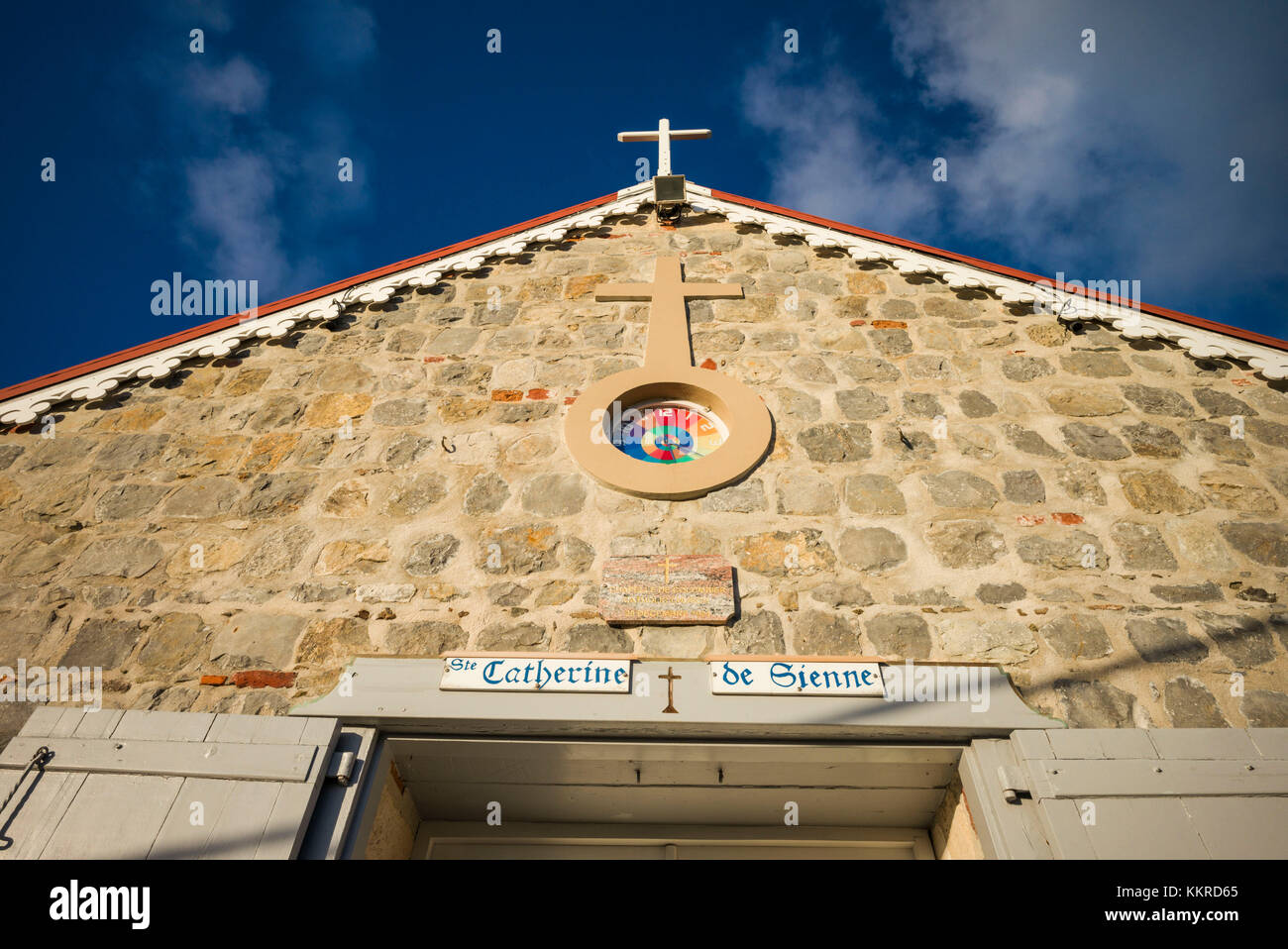 Französische Antillen, St-Barthelemy, Colombier, Kirche St. Catherine de Sienne Stockfoto