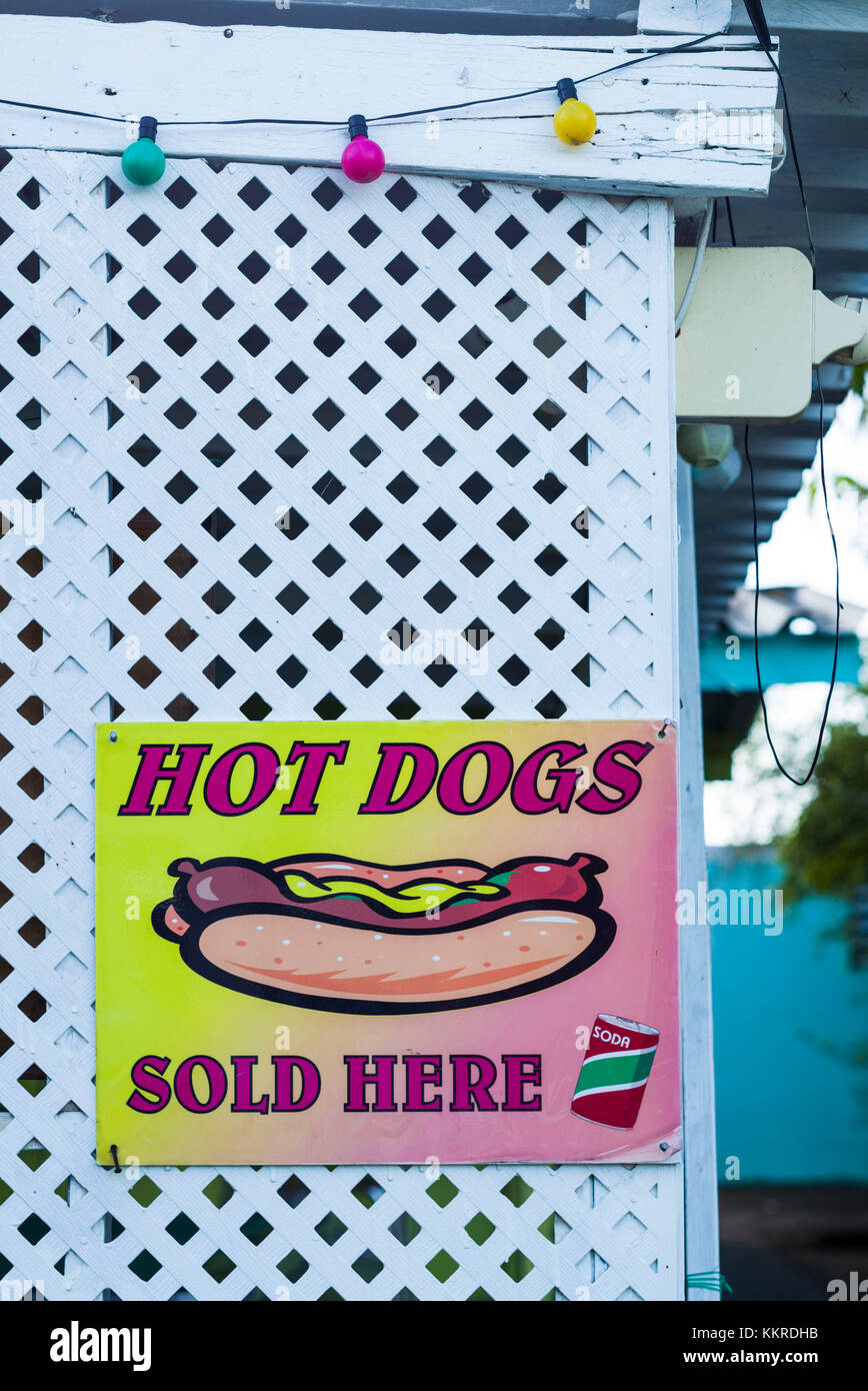 Niederlande, Sint Eustatius, Oranjestad, Hot Dog Cafe Stockfoto