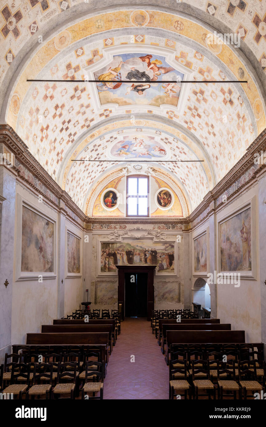 Dekorierte Decke der Kirche Santo Sepolcro, Kloster Astino, Longuelo, Provinz Bergamo, Lombardei, Italien, Europa Stockfoto