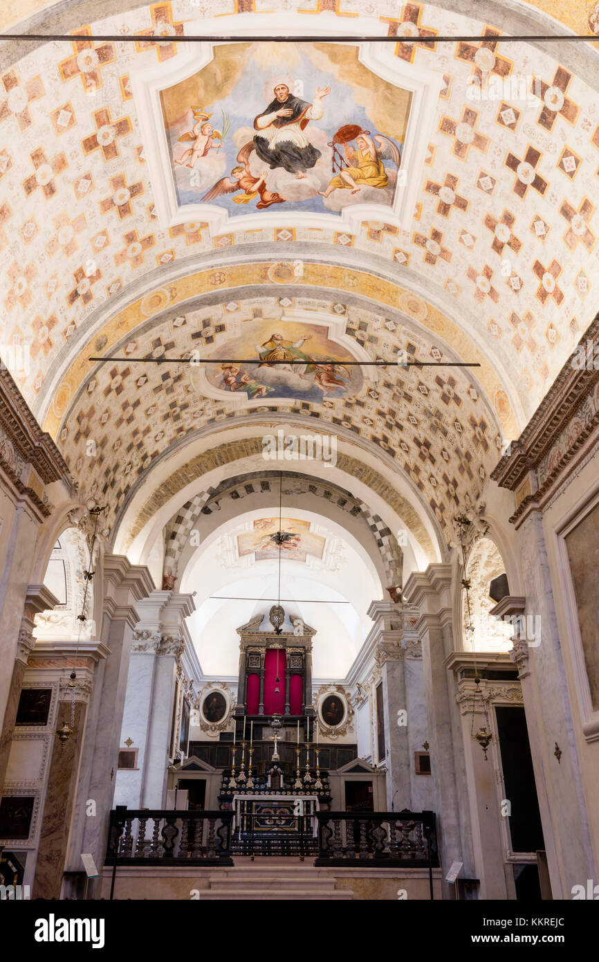 Dekorierte Decke der Kirche Santo Sepolcro, Kloster Astino, Longuelo, Provinz Bergamo, Lombardei, Italien, Europa Stockfoto