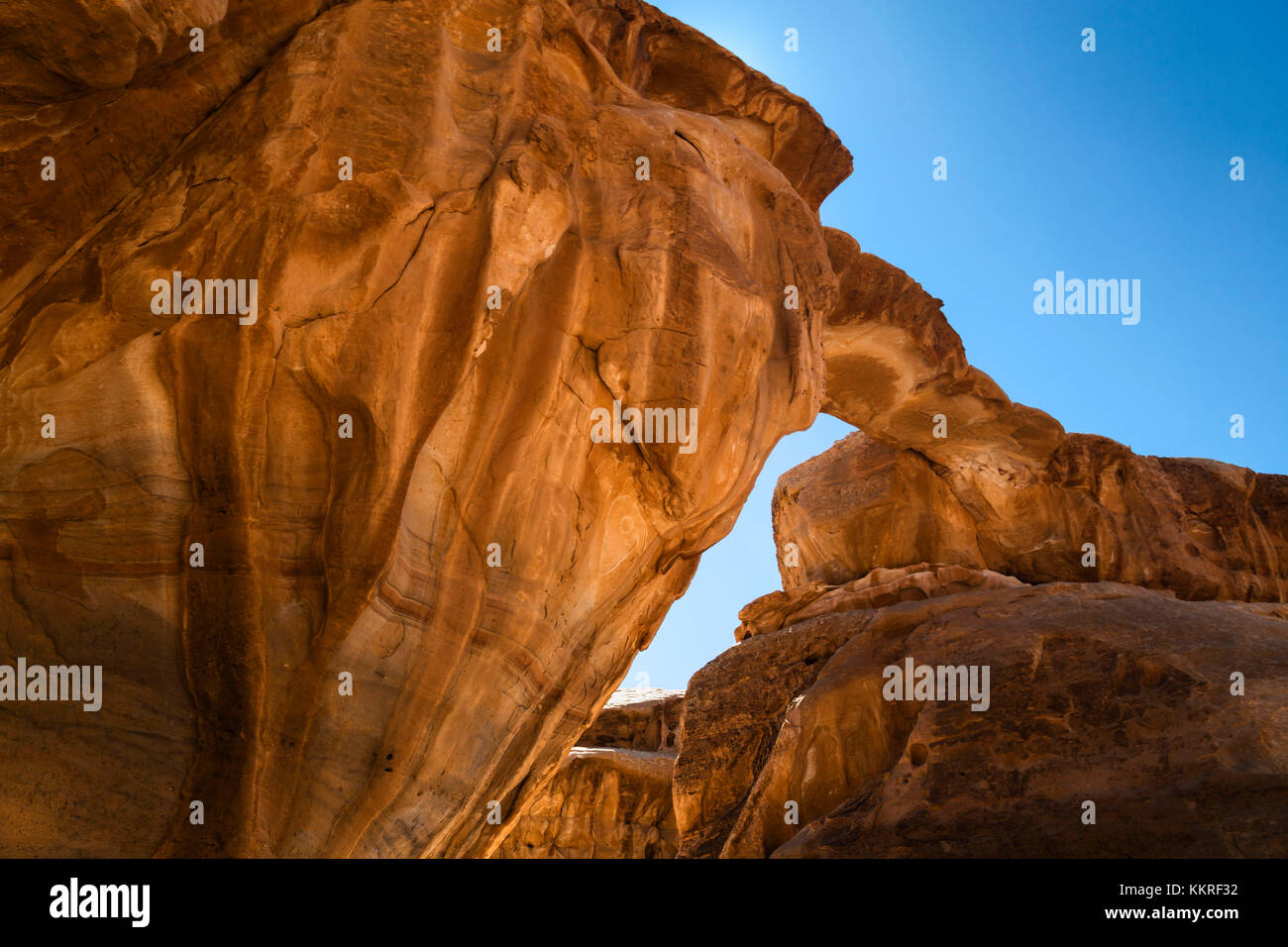 Arch in Wadi Rum, Jordanien, Jordanien, Naher Osten, Asien Stockfoto