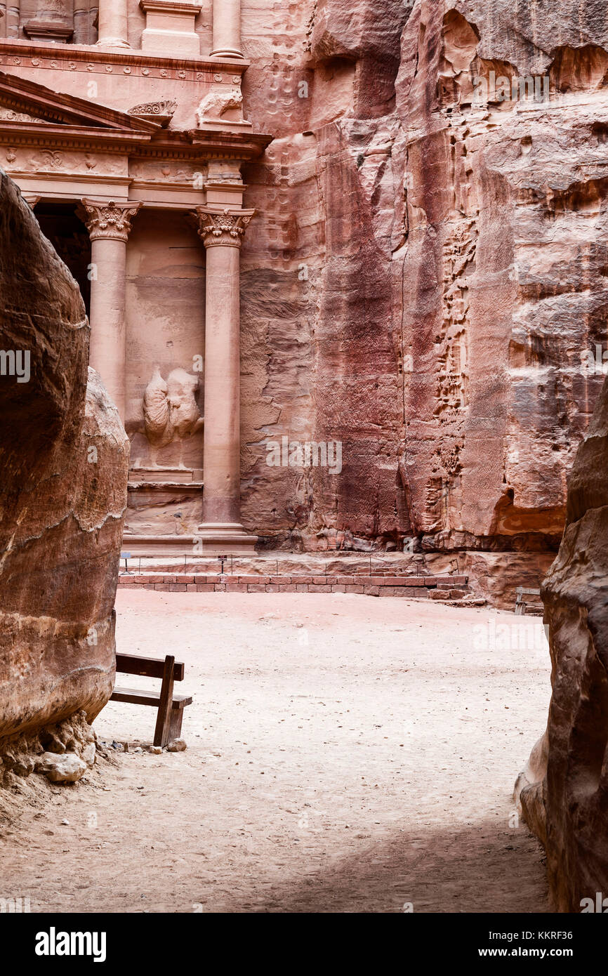 El khazneh Al faroun, die Schatzkammer, Petra, Jordanien, Jordanien, Naher Osten, Asien Stockfoto