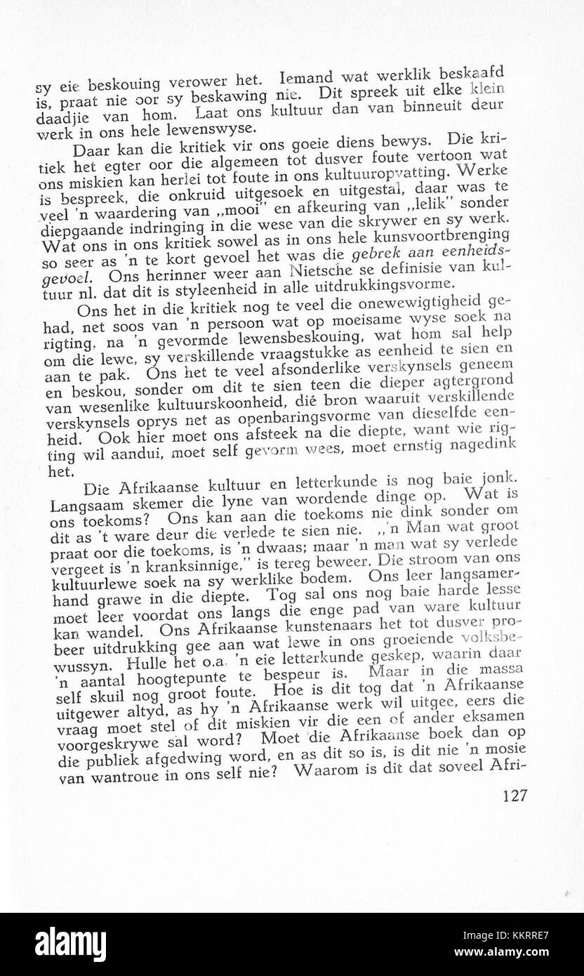 *Die Afrikaanse Gedagte* bezieht sich auf eine wichtige kulturelle und intellektuelle Bewegung in Südafrika, die sich auf die Sprache Afrikaans und ihre Auswirkungen auf die südafrikanische Gesellschaft und Politik konzentriert. Stockfoto