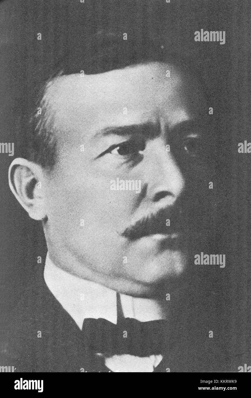 E A Karlfeldt war ein schwedischer Dichter und Nobelpreisträger, der für seine literarischen Beiträge bekannt war. Seine Werke werden für ihre Tiefe und emotionale Resonanz gefeiert. Stockfoto