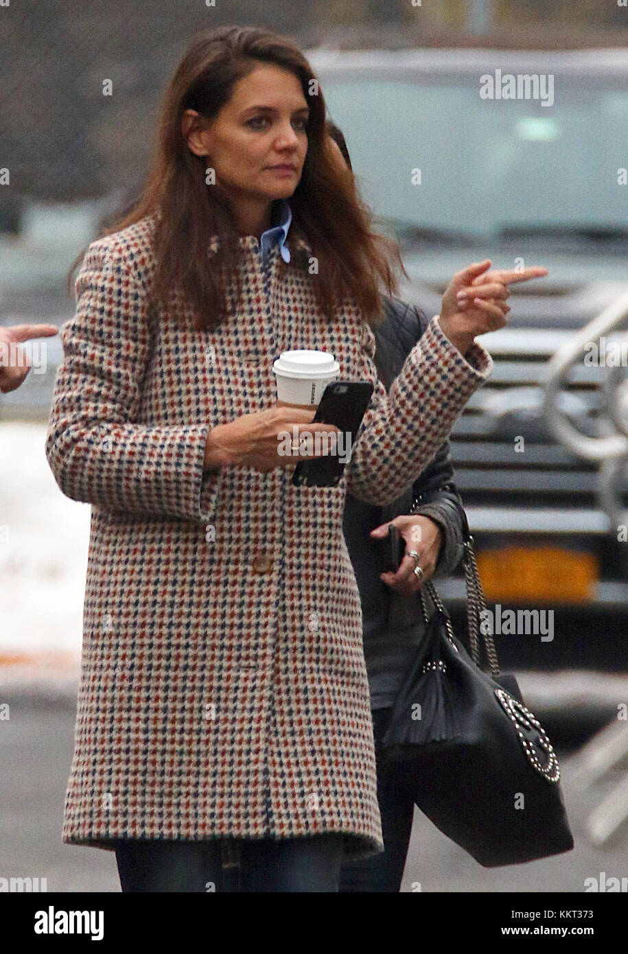 Schauspielerin katie holmes ist am set von gesehen Fotos und