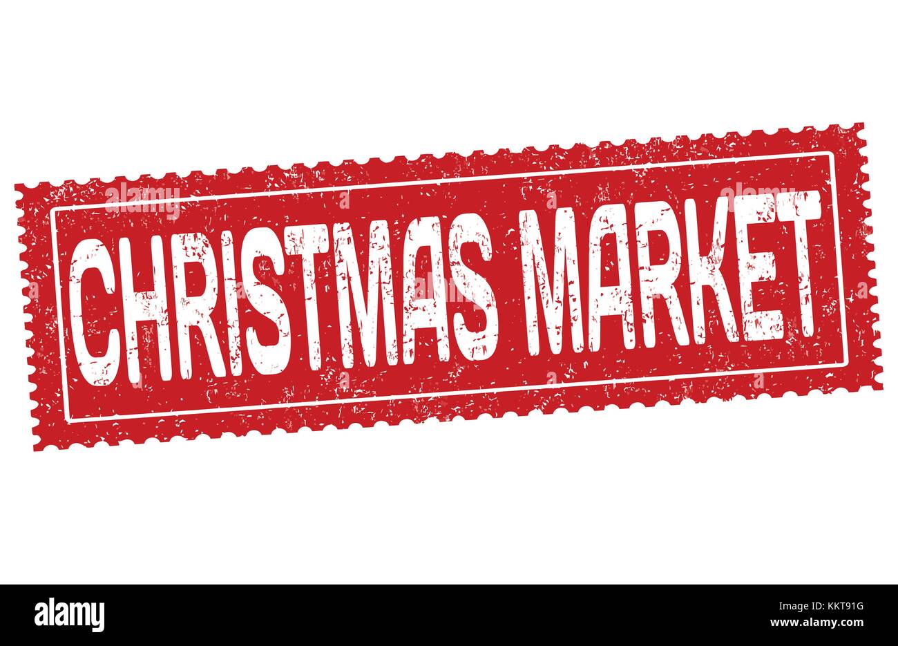 Weihnachtsmarkt grunge Stempelabdruck auf weißem Hintergrund, Vector Illustration Stock Vektor