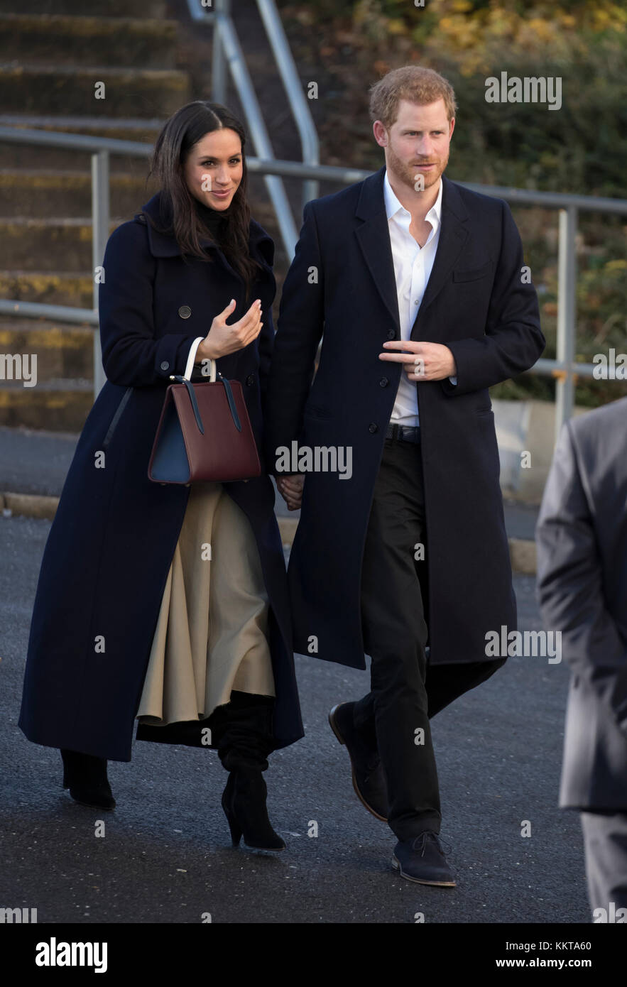 Der 1. Dezember 2017 Nottingham Großbritannien Großbritannien Prinz Harry und Megan markle auf ihrer ersten offiziellen königlichen Engagement als Paar in Nottingham. Stockfoto