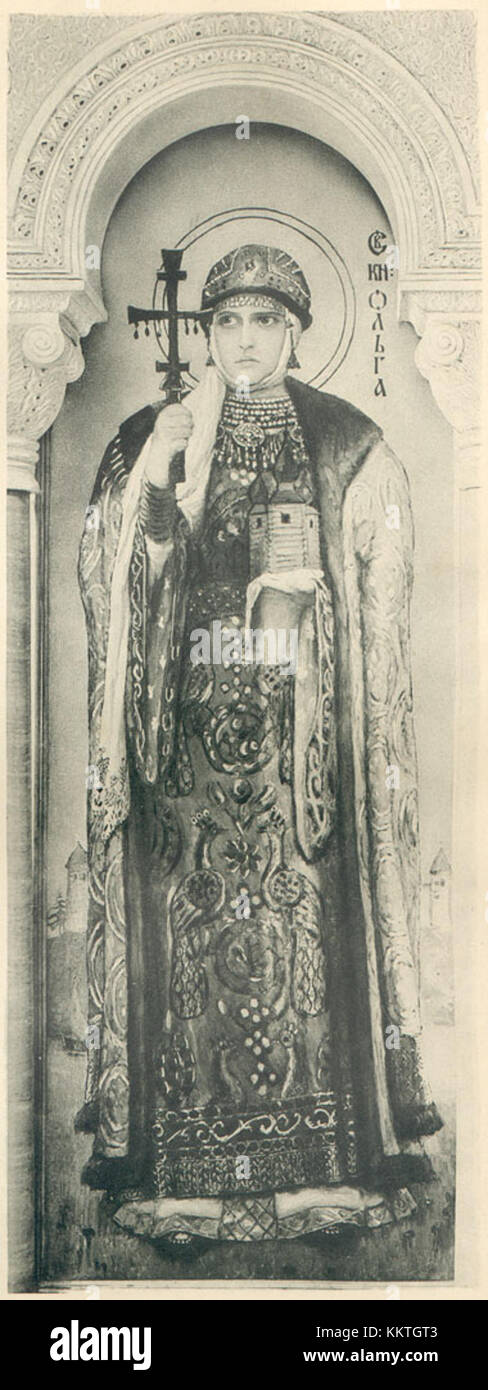 St. Olga (Vasnezow) in der St. Wolodymyr-Kathedrale, Kiew Stockfoto
