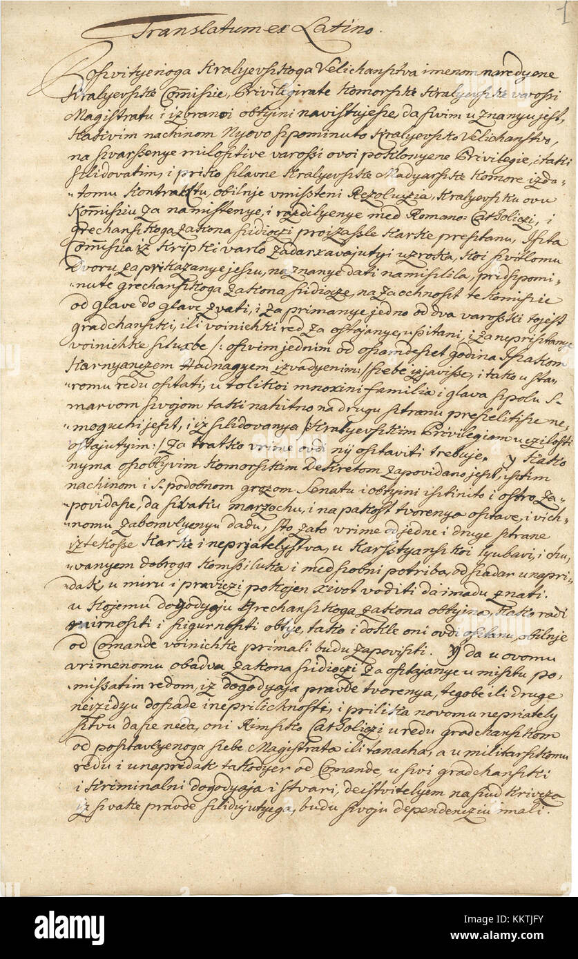 Abbildung eines Dokuments mit dem Titel „IASu F 179 I 34 Fol.1 A“, das eine historische oder rechtliche Aufzeichnung vorschlägt; weitere Einzelheiten sind erforderlich, um spezifische Informationen über Inhalt und Kontext zu liefern. Stockfoto