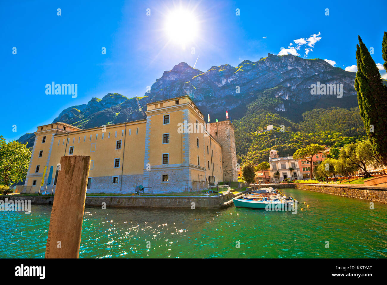 Alte Uferpromenade Riva del Garda, Lago di Gada, Trentino Alto Adige, Italien Stockfoto