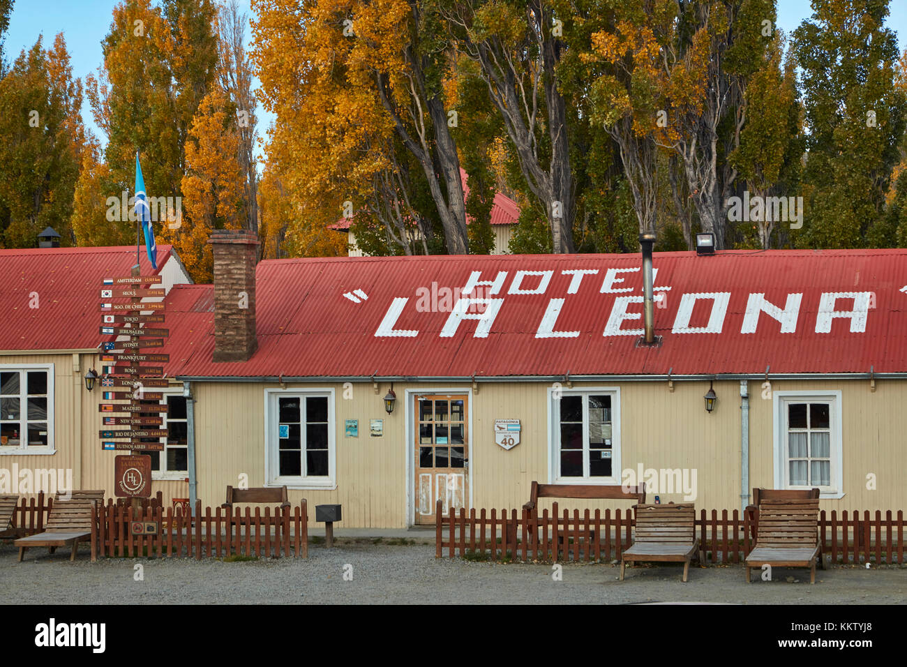 Hotel La Leona, Route 40, Patagonien, Argentinien, Südamerika Stockfoto