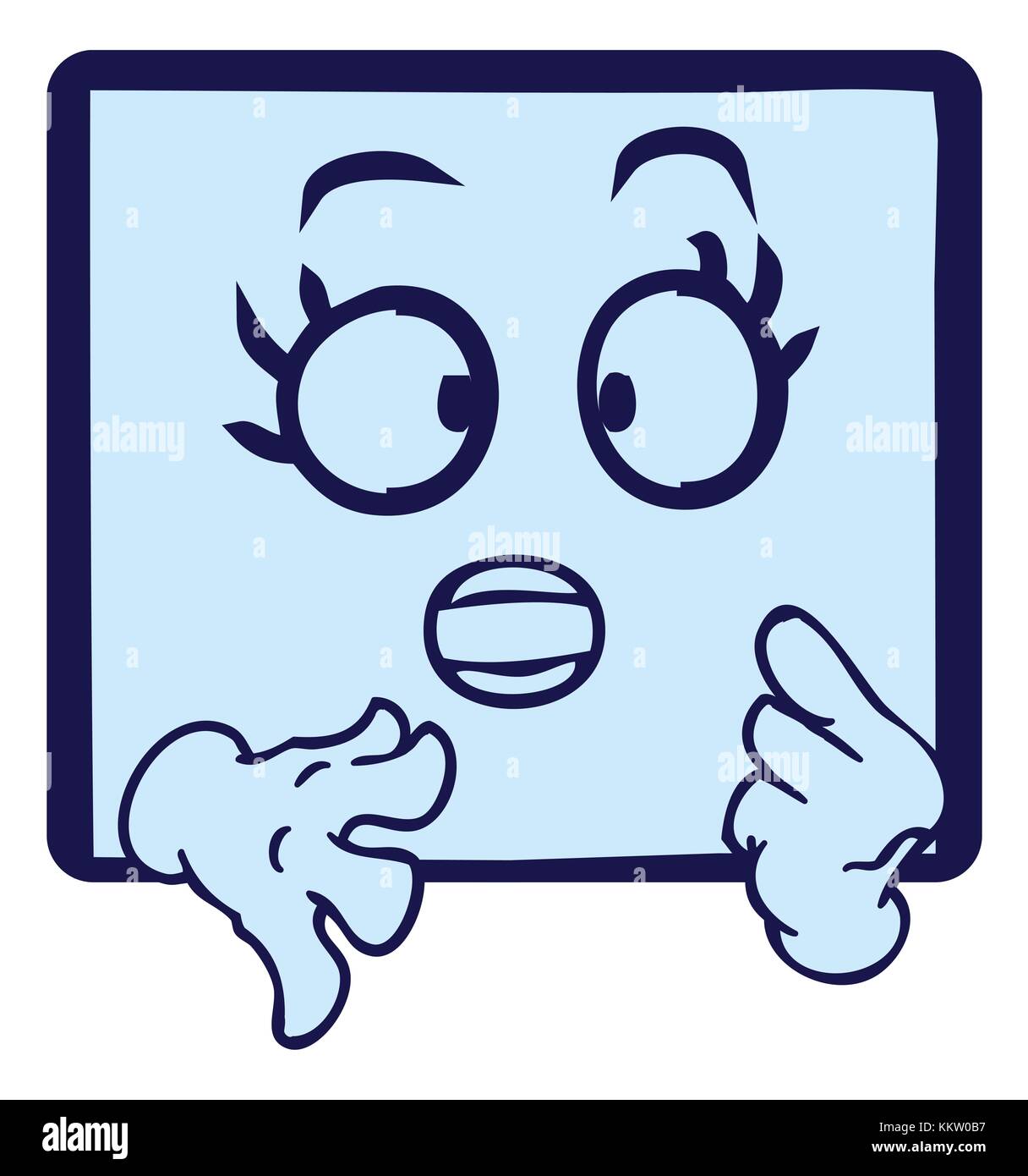 Abbildung: Gesichter auf weißem Hintergrund Stockfoto