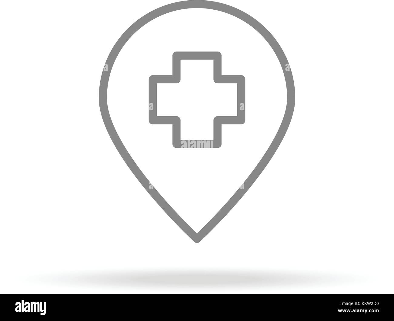 Symbol für das Krankenhaus in trendigen dünne Linie Stil auf weißem Hintergrund. medizinische Symbol für ihr Design, Apps, Logo, Ui. Vector Illustration. Stock Vektor