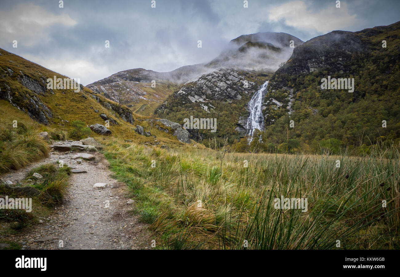 Steall fällt im Glen Nevis, Schottland Stockfoto