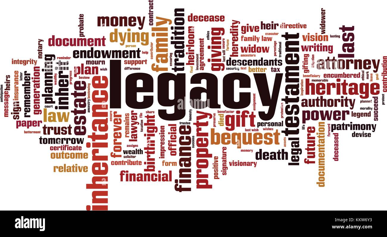 Legacy Wort cloud Konzept. Vector Illustration Stock Vektor