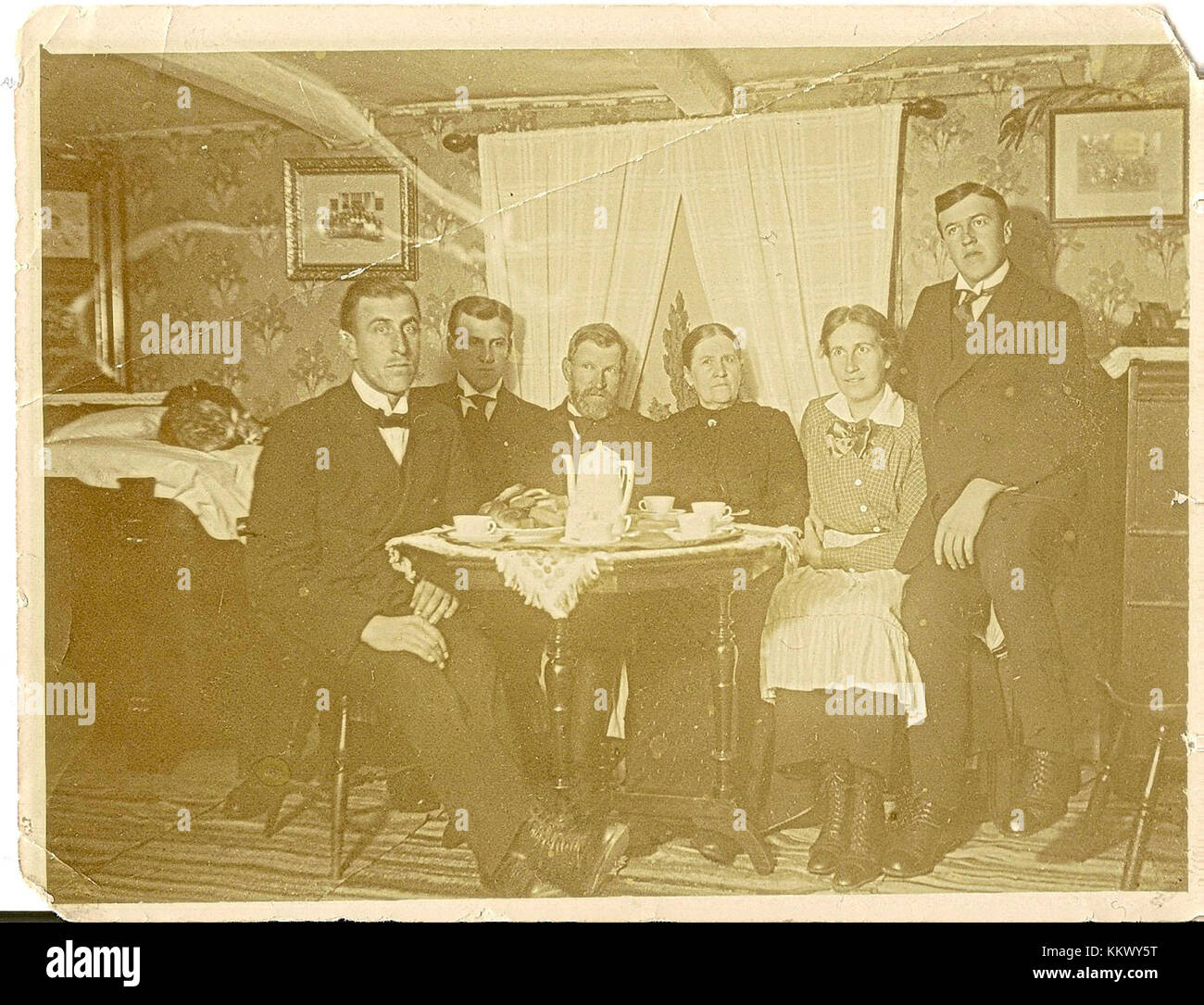 03. Knutstorp, gamla stugan innan den revs (1914) Stockfoto
