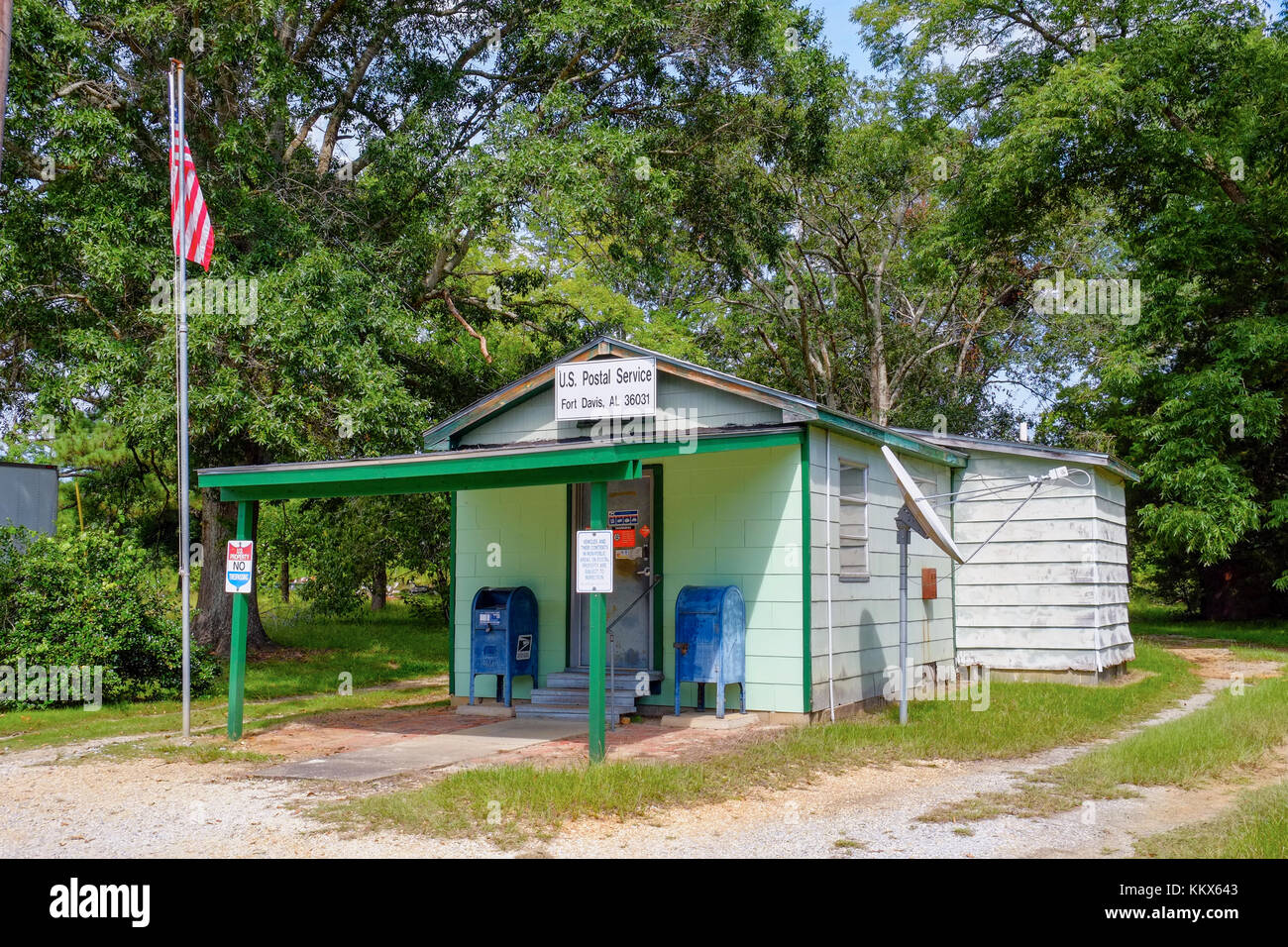 Kleine ländliche Amerikanische Post in der Gemeinschaft der Ft Davis Alabama, USA. Stockfoto