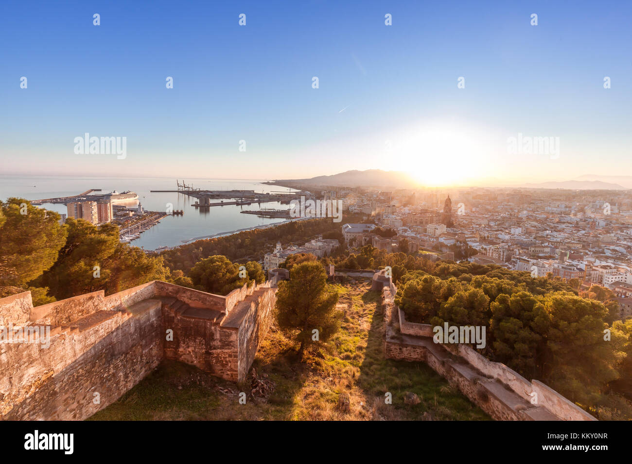 Malaga Stadt panorama Stockfoto