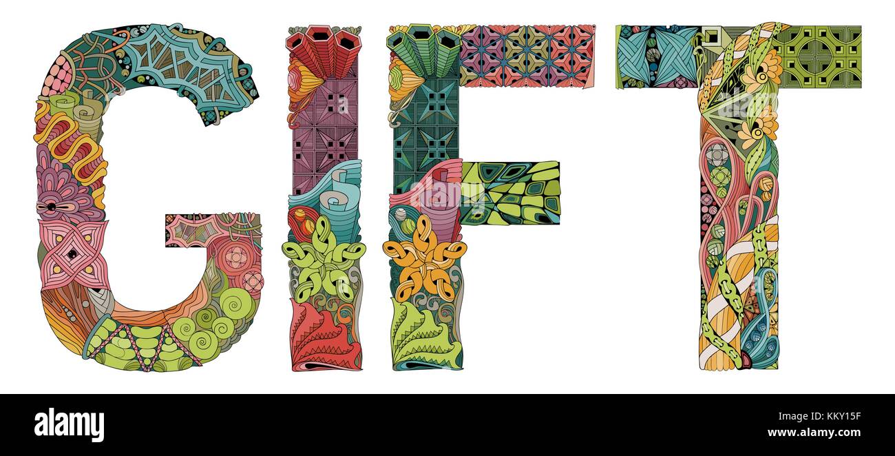 Handgemalte Kunst Design. Hand gezeichnete Bild Wort Geschenk für t-shirt und andere Dekoration Stock Vektor