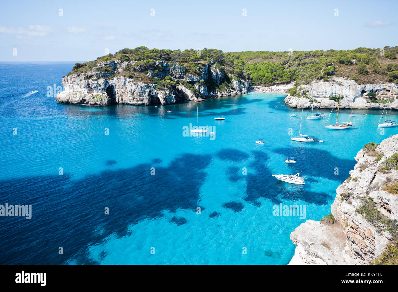 Cala Macarella - Cala Macarelleta - Menorca - Balearen Stockfoto