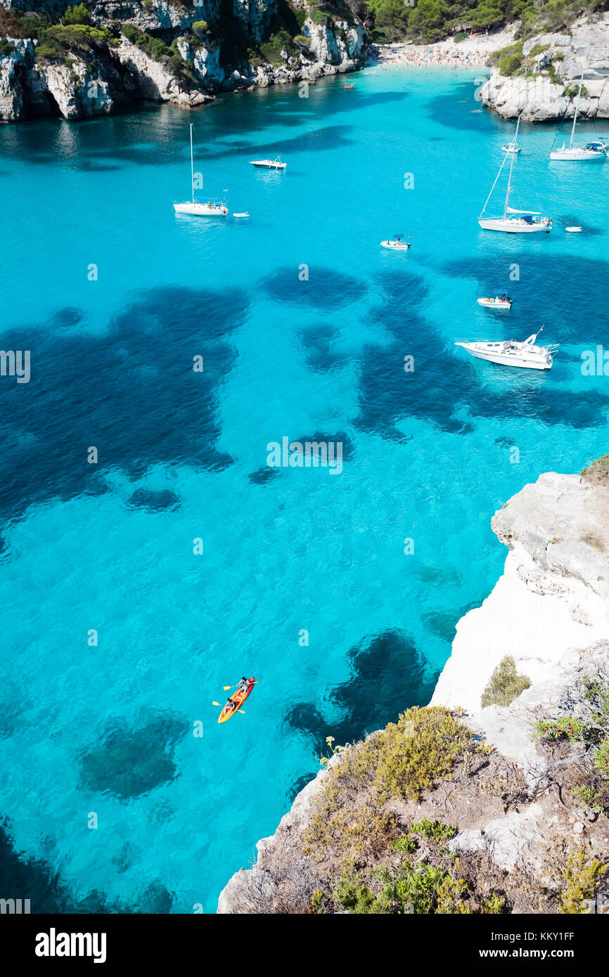Entspannen im Cala Macarella - Menorca - Balearen Stockfoto