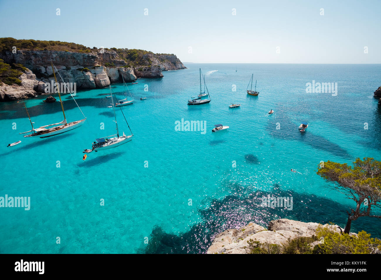 Cala Macarella - Menorca - Balearen Stockfoto