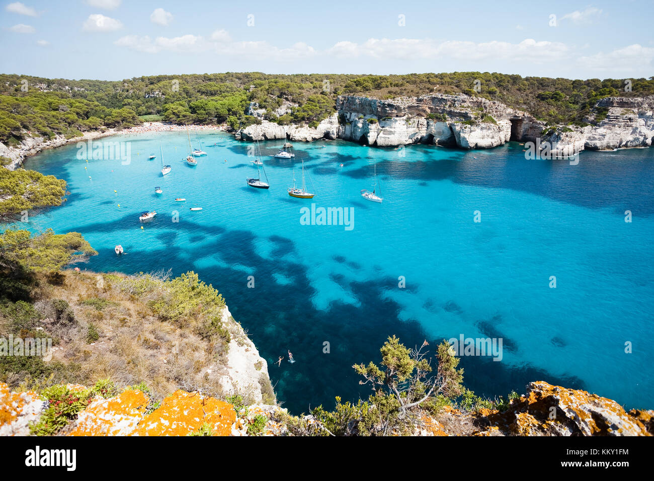 Bucht von Cala Macarella - Cala Macarelleta - Menorca - Balearen Stockfoto