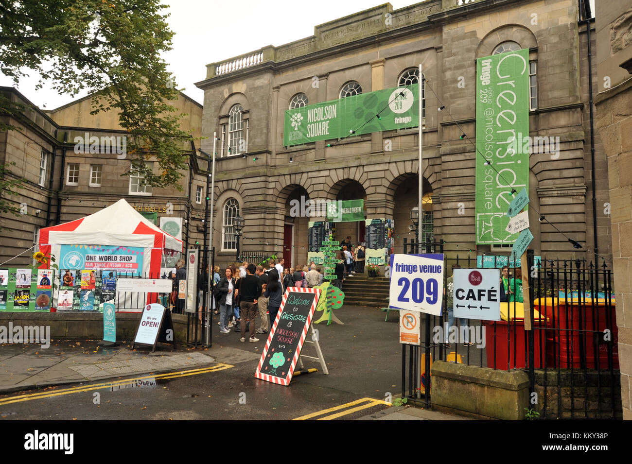 Beehive Inn Grassmarket Edinburgh Festival Stockfoto