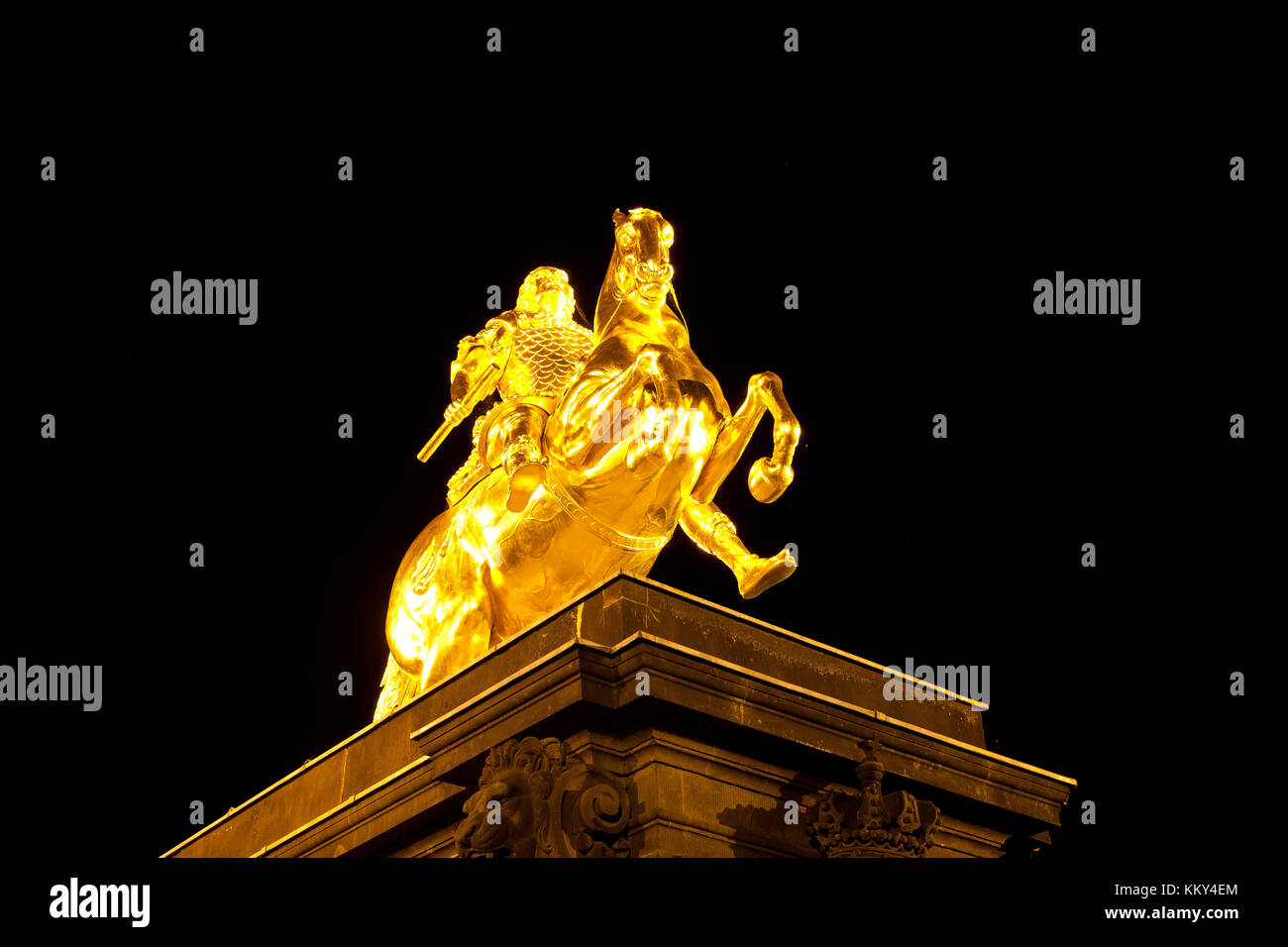 Dresden - Deutschland - Goldener Reiter, Europa Stockfoto