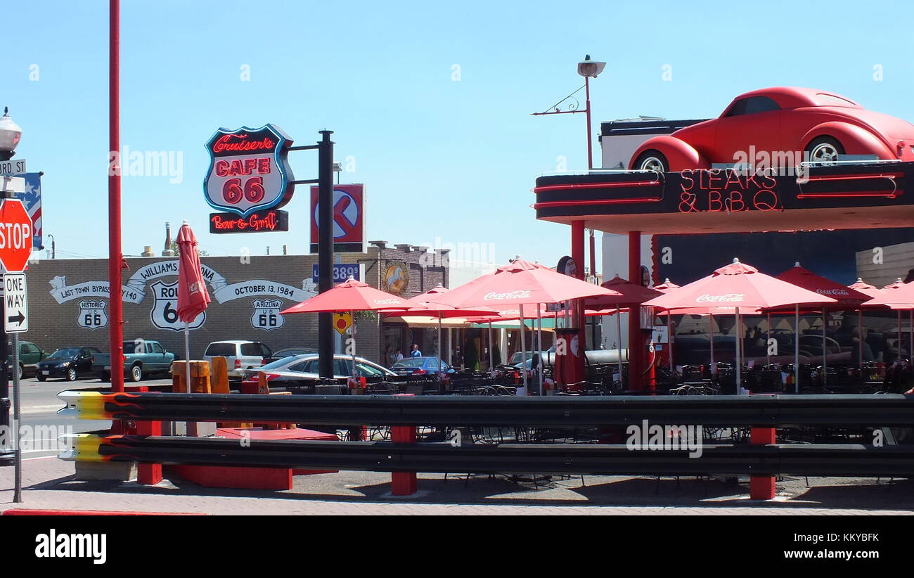 Williams, Arizona, USA, 23. Juni 2013: Kreuzer Cafe in Williams, Arizona auf der Route 66. Stockfoto