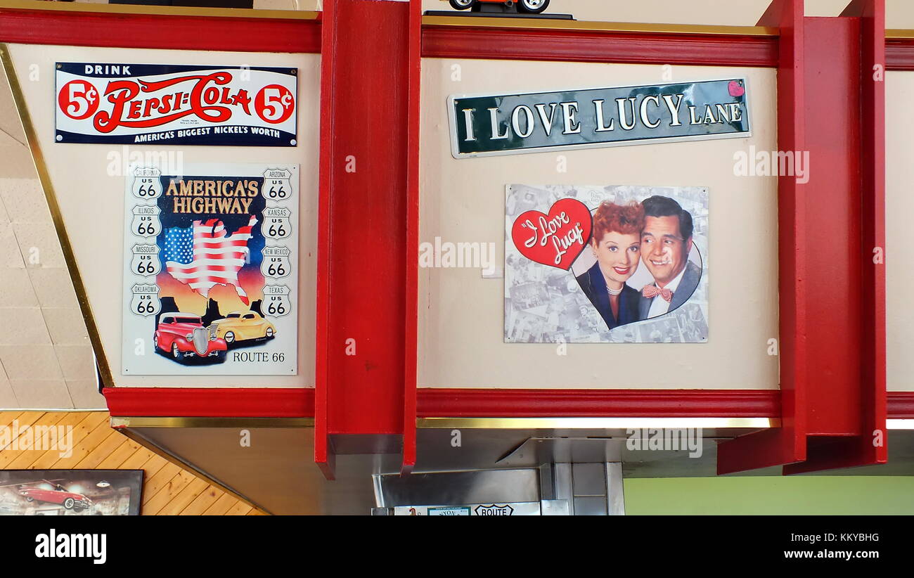 Williams, Arizona, USA, Juni 23,2013: Twisters Soda Fountain, ein im Stil der 50er soda fountain auf der Route 66. Stockfoto