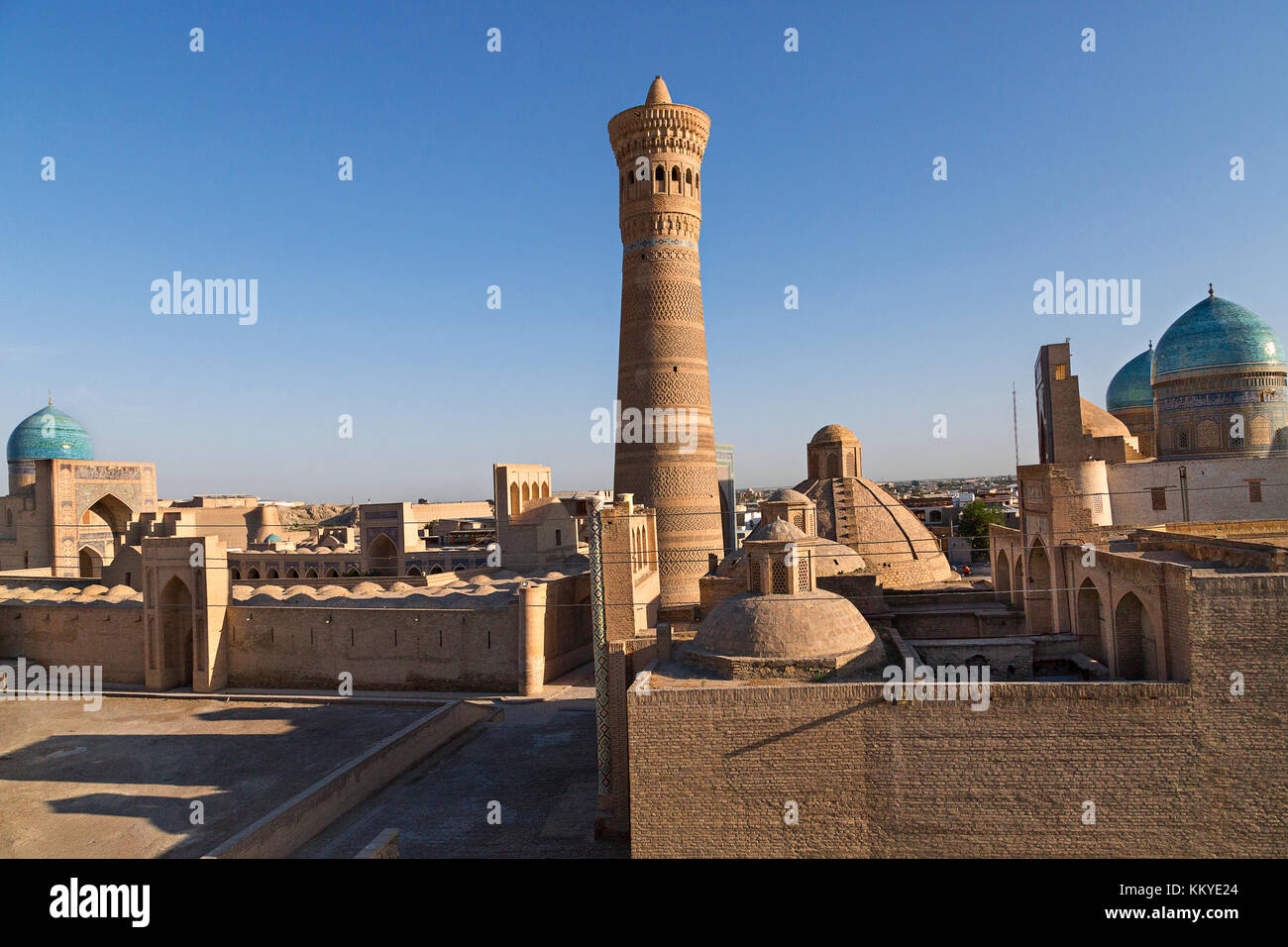 POI Kalon Moschee und Minarett in Buchara, Usbekistan. Stockfoto