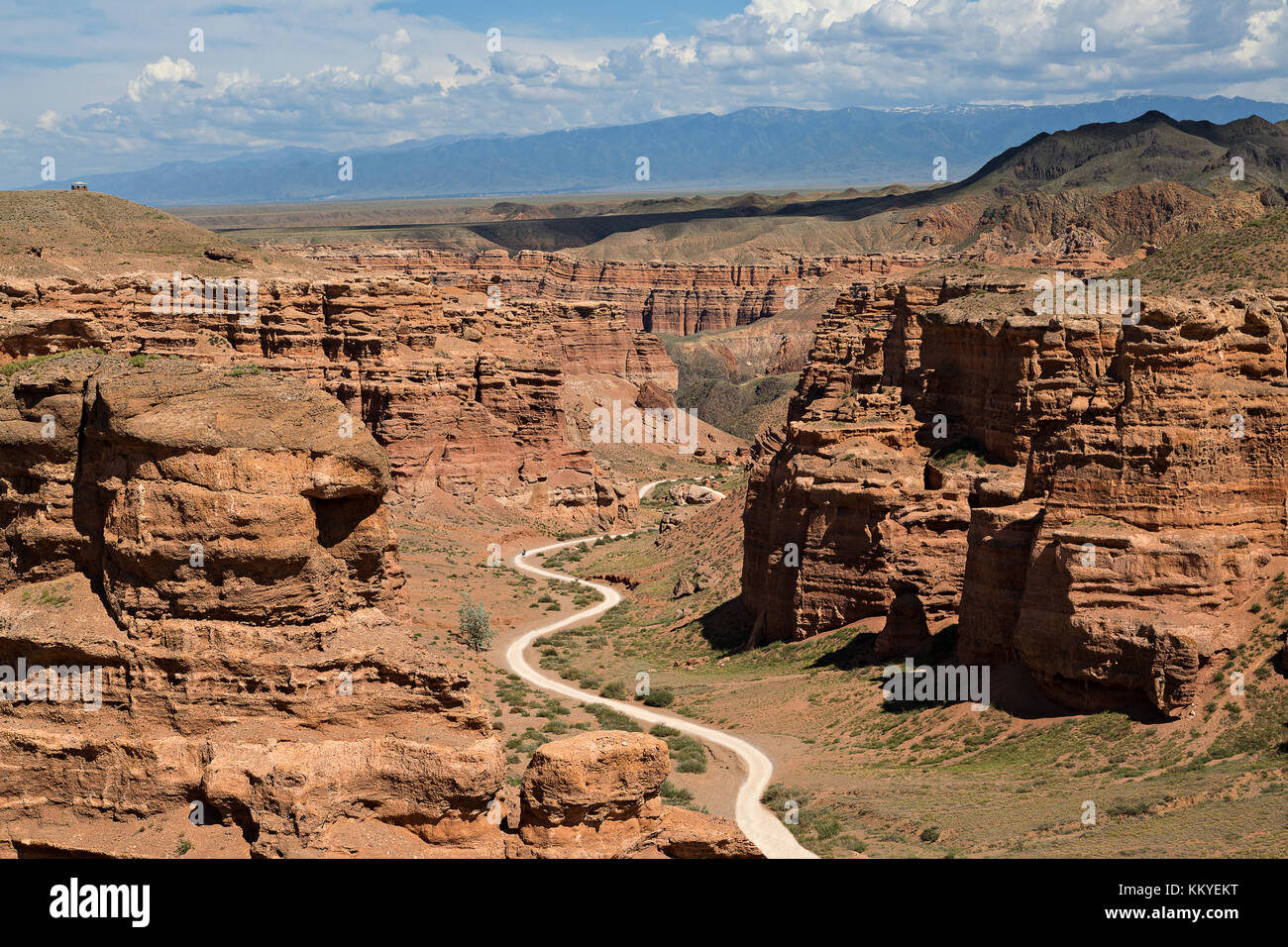 Blick auf die Felsformationen in charyn Canyon in Kasachstan. Stockfoto