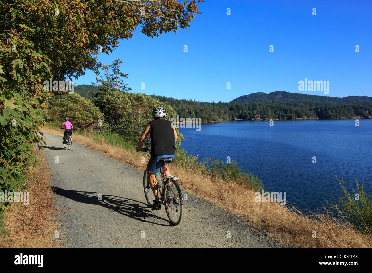 Regionale Galloping Goose Trail (55 Kilometer) zwischen Victoria und leechtown, Vancouver Island, British Columbia, Kanada Stockfoto