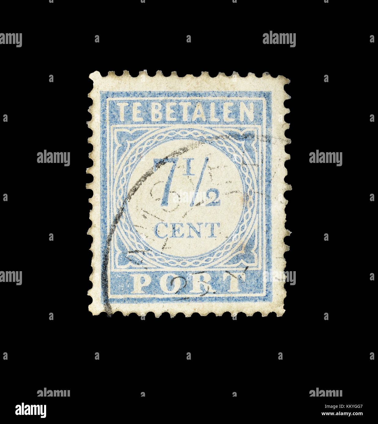 Briefmarke von niederländischen gedruckt, zeigt die numerischen Wert, ca. 1912. Stockfoto