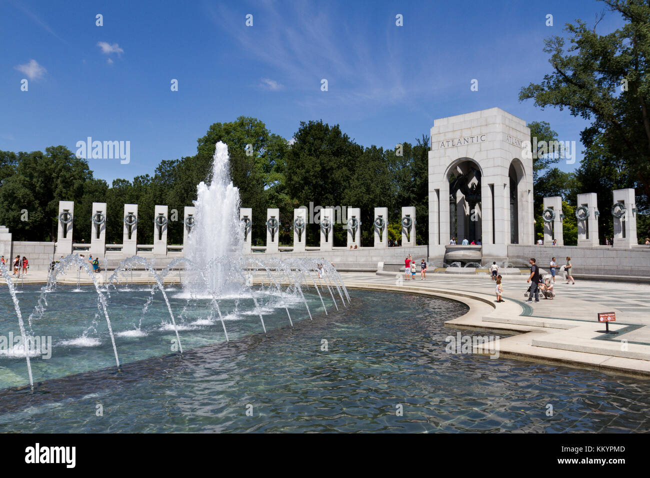 Die National World War II Memorial, die National Mall, Washington DC, USA. Stockfoto