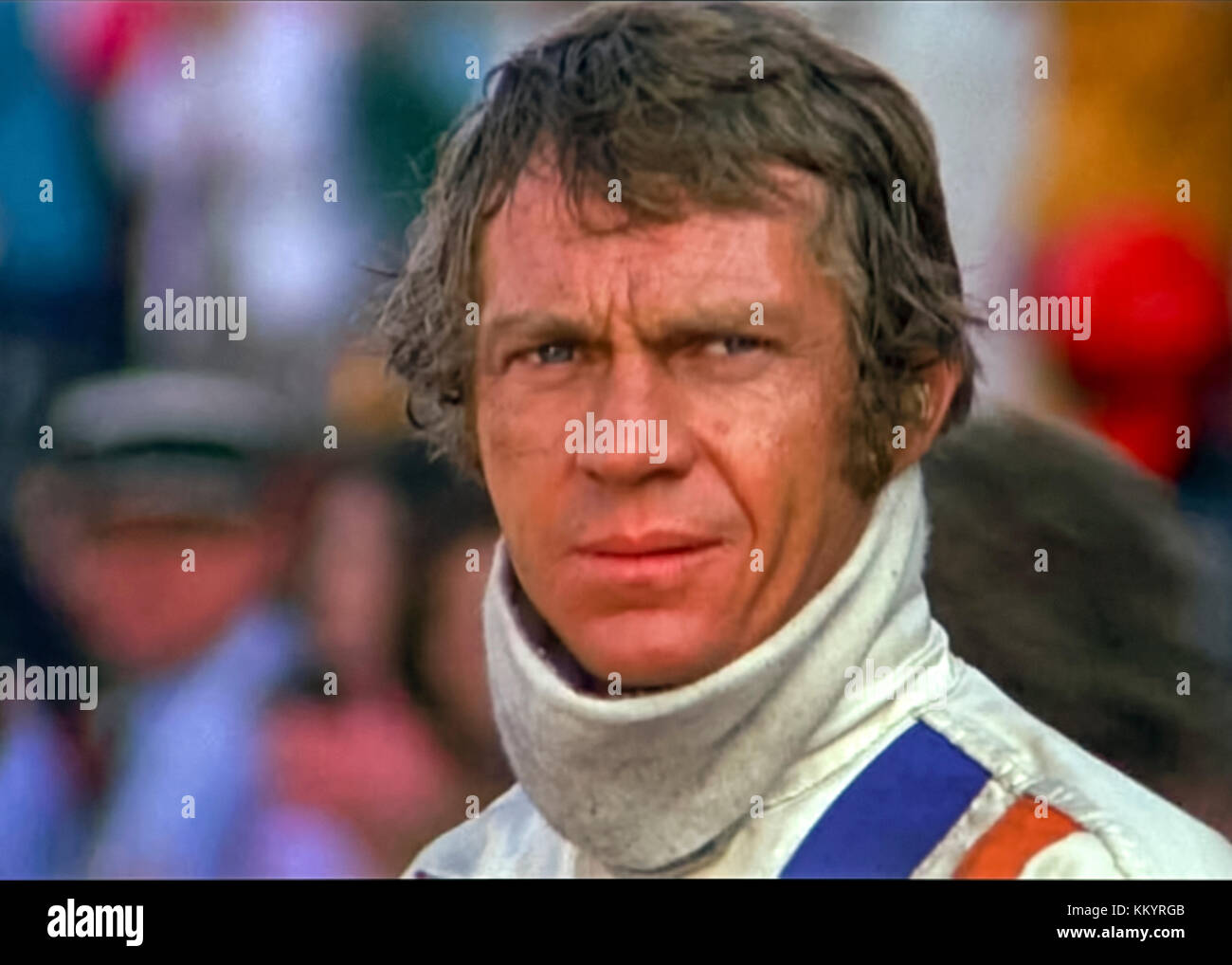 Steve McQueen als Rennfahrer Michael Delaney im Golf Team Porsche 917 von "Le Mans" (1971) unter der Regie von H. Lee Katzin. Stockfoto
